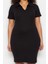 Yeni Fit Casual Günlük Kaşkorse Örme Polo Yaka Kısa Kol Bodycone Mini Boy Büyük Beden Elbise 5