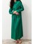 Yeni Regular Casual Günlük Crinkle Dokuma Gömlek Yaka Uzun Kol Shift Maxi Boy Tesettür Elbise 4