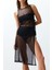 Yeni Fit Plaj Günlük Mesh Örme Kare Yaka Kolsuz Kol Bodycone Maxi Boy Elbise 3