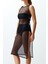 Yeni Fit Plaj Günlük Mesh Örme Kare Yaka Kolsuz Kol Bodycone Maxi Boy Elbise 4