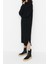 Yeni Oversize Casual Günlük Tek Plaka Triko Dik Yaka Uzun Kol Shift Midi Boy Elbise 2