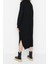 Yeni Oversize Casual Günlük Tek Plaka Triko Dik Yaka Uzun Kol Shift Midi Boy Elbise 5