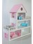 Boyalı Ahşap Barbie Bebek Evi Oyuncak (15 Adet Mobilya Hediyeli) 1