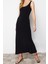 Yeni Slim Casual Günlük Kalın Sandy Örme Havuz Yaka Kolsuz Kol A-Line Maxi Boy Elbise 3