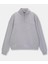 Pilelistore Oversize Yarım Farmuarlı Yakalı Basic Sweatshirt - Gri 1