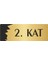 Metal Departman Kapı Isimliği Yönlendirme Levhası 2. Kat 5X20 cm Altın Renk 1