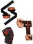 Fitness Sporcu Bilekliği Wrist Wraps Elite + Ağırlık Kaldırma Kayışı Lifting Straps Turuncu + Antrenman Dizliği Knee Wraps Elite 3'lü Paket 1