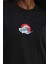 Japan Wave Kadın Yuvarlak Yakalı Nakışlı Siyah Sweatshirt 2