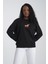 Deer Kadın Yuvarlak Yakalı Nakışlı Siyah Sweatshirt 1