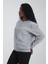 Mount Fuji Kadın Yuvarlak Yakalı Nakışlı Gri Sweatshirt 4
