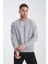 Mount Fuji Erkek Yuvarlak Yakalı Nakışlı Gri Sweatshirt 1