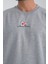 Mount Fuji Erkek Yuvarlak Yakalı Nakışlı Gri Sweatshirt 2