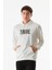 Yazı Baskılı Kanguru Cepli Kapüşonlu Sweatshirt 1