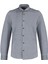 Erkek Moda Uzun Kol Dokuma Gri Slim Fit Düğmeli Yaka Kışlık Gömlek 1