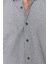 Erkek Moda Uzun Kol Dokuma Gri Slim Fit Düğmeli Yaka Kışlık Gömlek 5