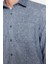 Erkek Moda Uzun Kol Dokuma Indigo Regular Fit Diagonel Desen Dokulu Kalın Kışlık Gömlek 5