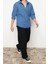 Erkek Moda Uzun Kol Dokuma Lacivert Regular Fit Pamuk Gömlek 4