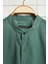 Erkek Moda Uzun Kol Dokuma Koyu Yeşil Slim Fit Basic Hakim Yaka Apoletli Pamuklu Gömlek 5