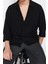Erkek Moda Uzun Kol Dokuma Siyah Oversize Fit Apaş Yaka Yazlık Keten Görünümlü Gömlek 4