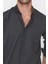 Erkek Moda Uzun Kol Dokuma Siyah Slim Fit Düğmeli Yaka Kışlık Gömlek 4