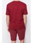 Erkek Pamuklu Bisiklet Yaka Kısa Kol Regular Fit Yazlık Şortlu Pijama Takımı 5