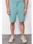 Erkek Pamuk Bisiklet Yaka Kısa Kol Oversize Baskılı Örme Şortlu Pijama Takımı 4