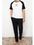 Erkek Pamuk Bisiklet Yaka Kısa Kol Baskılı Reglan Kol Regular Fit Örme Şortlu Pijama Takımı 1