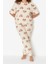 Büyük Beden Kadın Pamuklu Bisiklet Yaka Kısa Kol Ayıcık Desenli Örme Pijama Takımı 3
