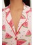 Kadın Pamuk Gömlek Yaka Uzun Kol Karpuz Desenli Fırfırlı Gömlek-Şort Örme Pijama Takımı 3