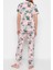 Kadın Pamuk Gömlek Yaka Kısa Kol Pamuk Kelebek Desenli Gömlek-Pantolon Örme Pijama Takımı 5