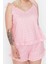 Büyük Beden Kadın Polyester V Yaka Askılı Kol Baskılı Askılı Örme Pijama Takımı 2