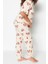Büyük Beden Kadın Pamuklu Bisiklet Yaka Kısa Kol Ayıcık Desenli Örme Pijama Takımı 2