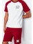 Erkek Pamuk Bisiklet Yaka Kısa Kol Ekru Nakışlı Reglan Kol Örme Şortlu Pijama Takımı 3