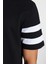 Erkek Bisiklet Yaka Kısa Kol Regular Fit Bisiklet Yaka Kol Şeritli Şortlu Pijama Takımı 4