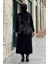 Simli Çiçek Işleme Detaylı Triko Tunik 18191 Siyah-Gümüş 2