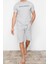 Erkek Pamuk Polyester Düğmeli Yaka Kısa Kol Regular Fit Bisiklet Yaka Örme Şortlu Pijama Takımı 3