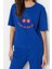 Kadın Bisiklet Yaka Kısa Kol Pamuklu Kiraz Baskılı T-Shirt-Pantolon Örme Pijama Takımı 2
