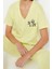 Kadın Pamuk V Yaka Kısa Kol Baskılı Cep Detaylı Geniş Kalıp T-Shirt Pantolon Örme Pijama Takımı 3