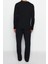 Erkek Polyester Bisiklet Yaka Uzun Kol Regular Fit Örme Pijama Takımı 4