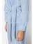 Kadın Polyester Kruvaze Uzun Kol Kruvaze Yaka Wellsoft Gömlek-Pantolon Örme Pijama Takımı 4
