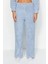 Kadın Polyester Kruvaze Uzun Kol Kruvaze Yaka Wellsoft Gömlek-Pantolon Örme Pijama Takımı 5
