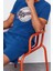 Erkek %100 Pamuk Bisiklet Yaka Kısa Kol Indigo Regular Fit Baskılı Örme Şortlu Pijama Takımı 3