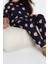 Büyük Beden Kadın Pamuklu Bisiklet Yaka Kısa Kol Ayıcık Desenli Örme Pijama Takımı 2