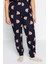 Büyük Beden Kadın Pamuklu Bisiklet Yaka Kısa Kol Ayıcık Desenli Örme Pijama Takımı 5