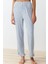 Kadın Viskon V Yaka Kısa Kol Çiçekli Fırfır Detaylı Örme Pijama Takımı 5