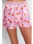 Kadın Polyester V Yaka Askılı Kol Saten Kalpli Dantel Detaylı Ip Askılı Dokuma Pijama Takımı 5