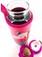 Okul Su Matarası Cam H2O Deri Kılıflı Kilit Sistemli Prenses Pembe 500 ml 5