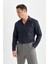 Modern Fit Polo Yaka Dokulu Uzun Kollu Gömlek E0475AX24AU 3
