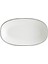 Retro Gourmet 12 Adet 19*11 cm Siyah Kenar Çizgili Porselen Oval Kayık Tabak 1