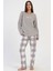 Kadın Polar Uzun Kol Gri Pijama Takım C3T7N0O304 1